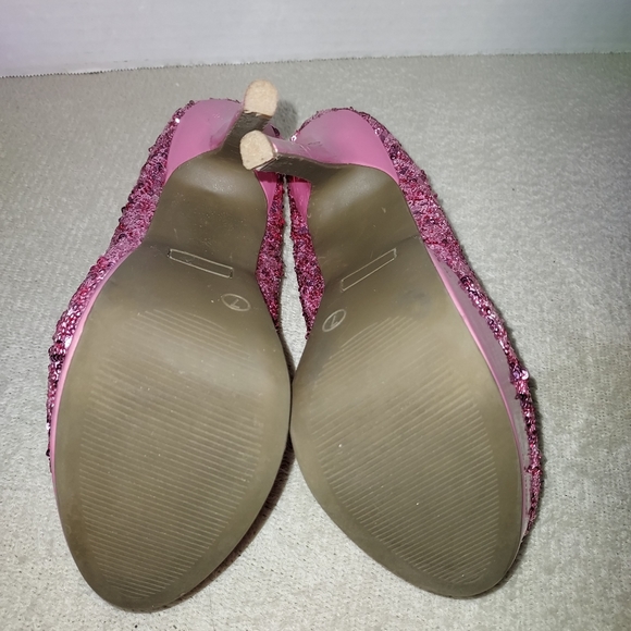 JustFab Adoria Pink Sequin Stilletos size 7 - Picture 7 of 9